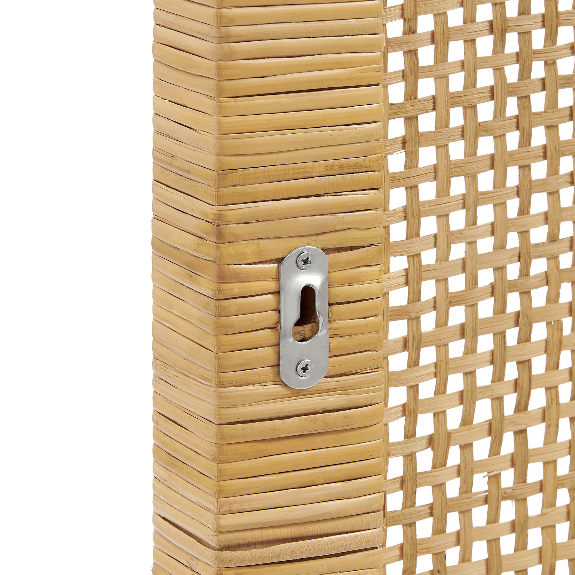 Sandy Wall Mounted Wood and Rattan Twin Size Headboard