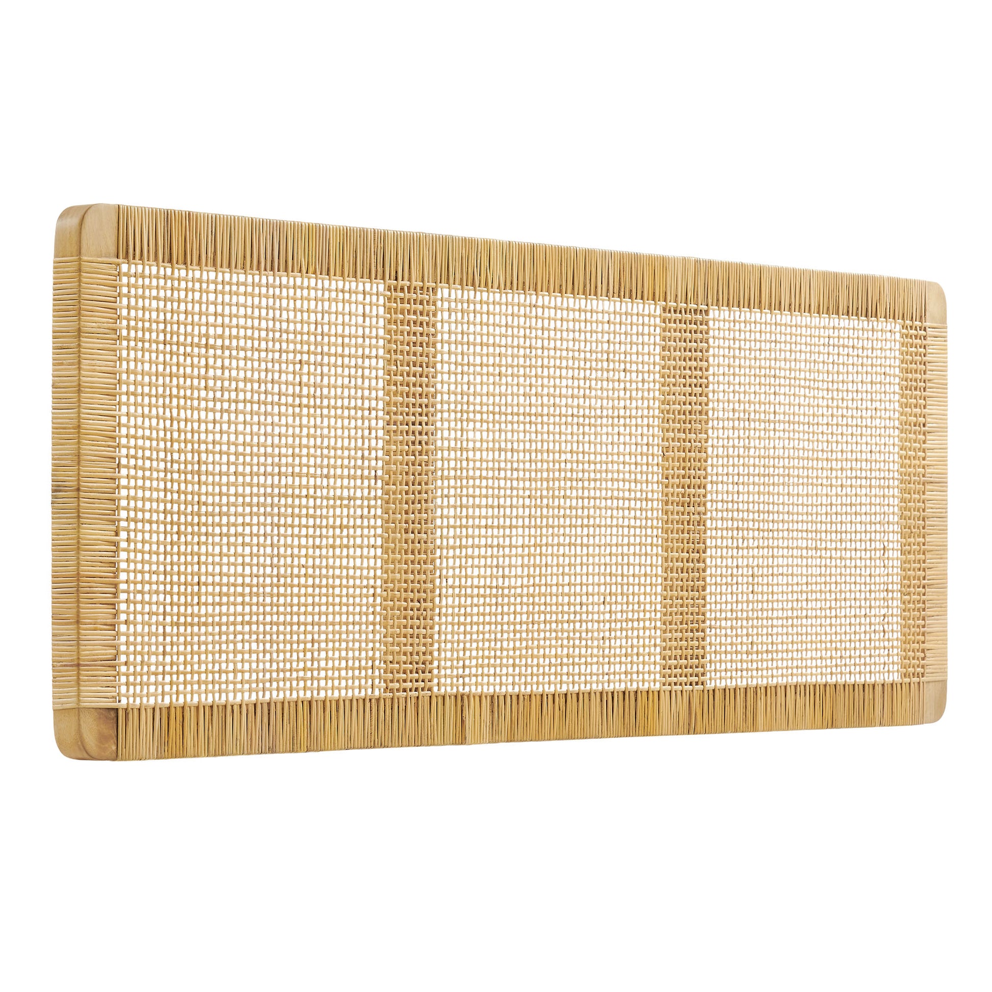 Sandy Wall Mounted Wood and Rattan Headboard - Natural Rattan