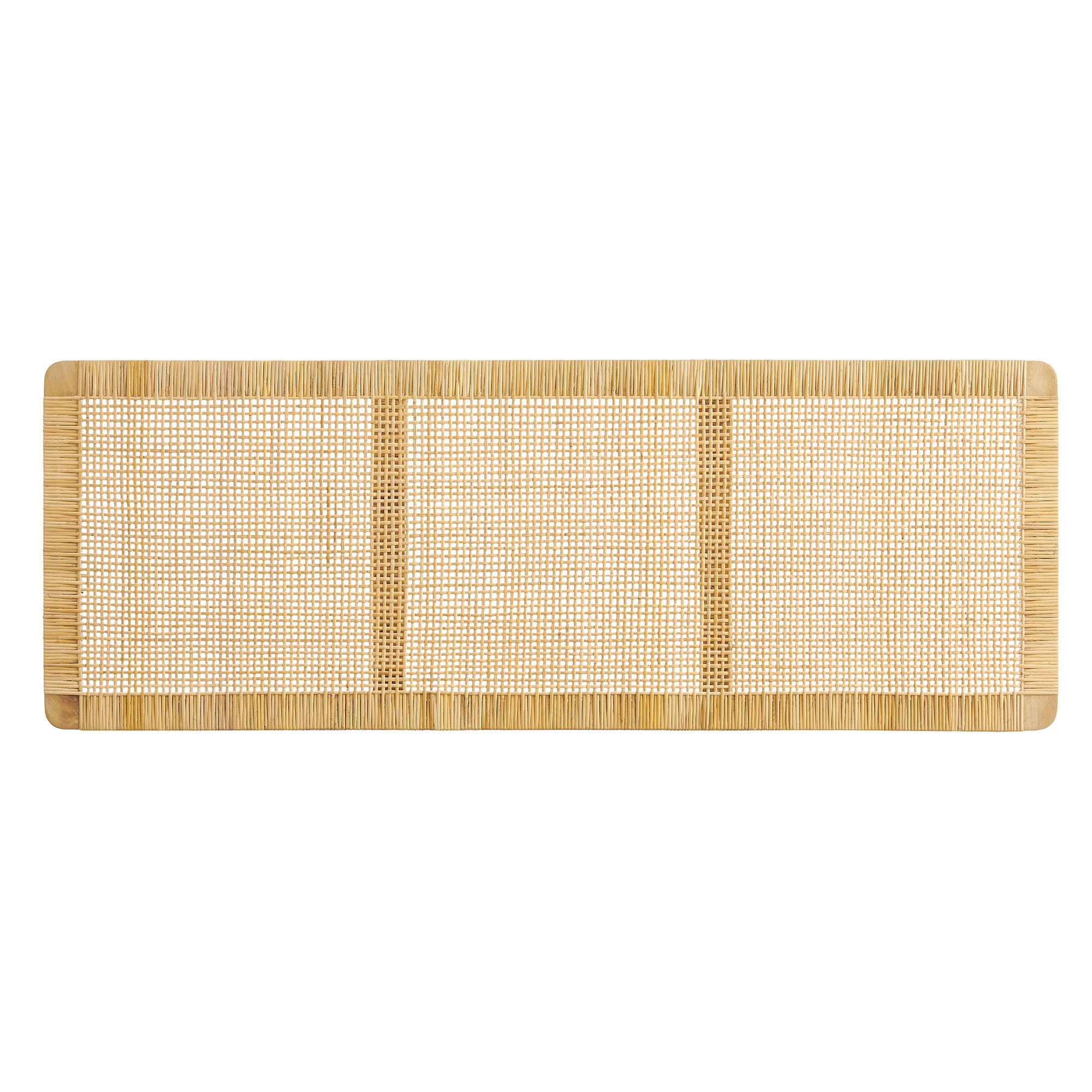 Sandy Wall Mounted Wood and Rattan Headboard