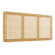 Sandy Wall Mounted Wood and Rattan King Size Headboard - Natural Rattan