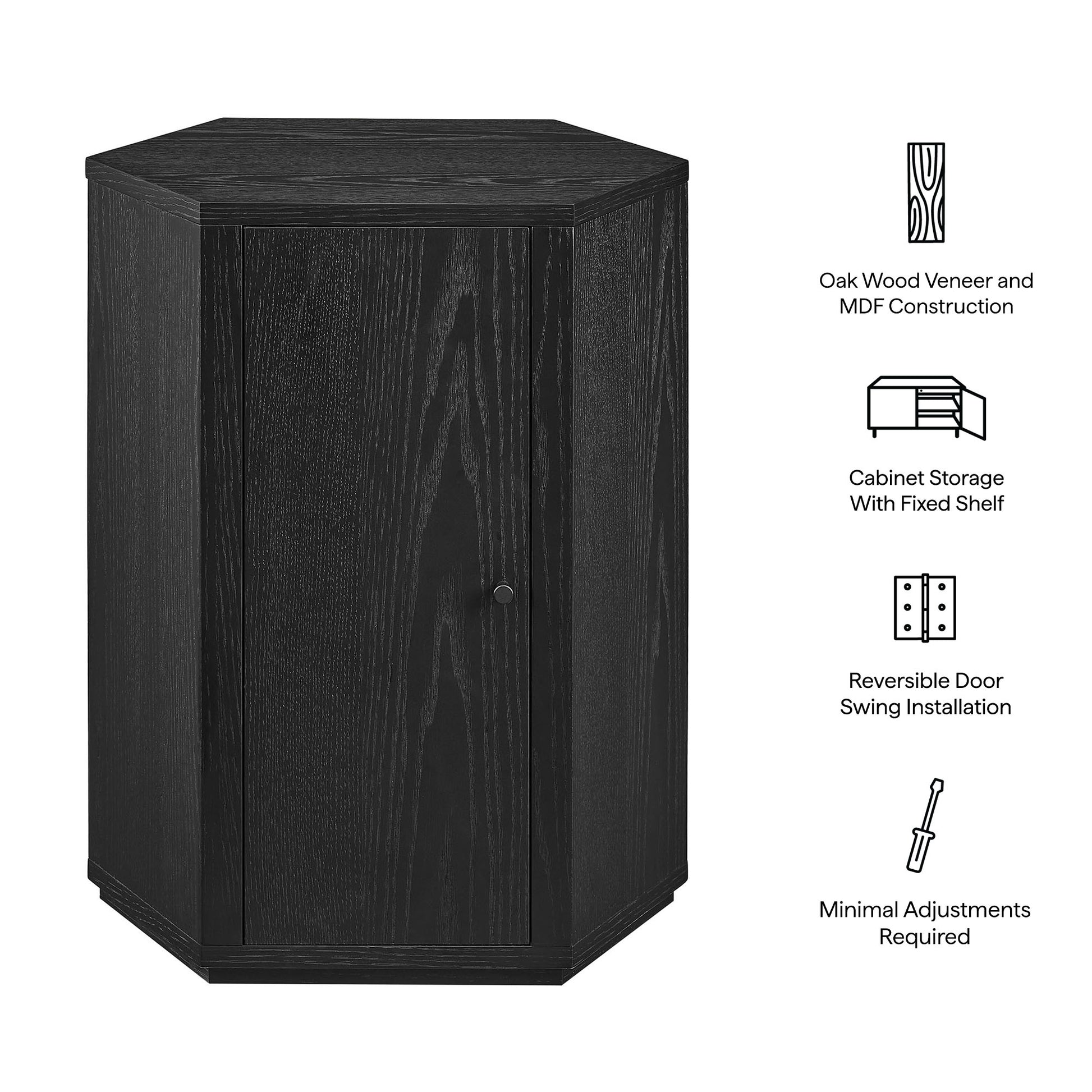 Kade Faceted Wood Side Table by Modway
