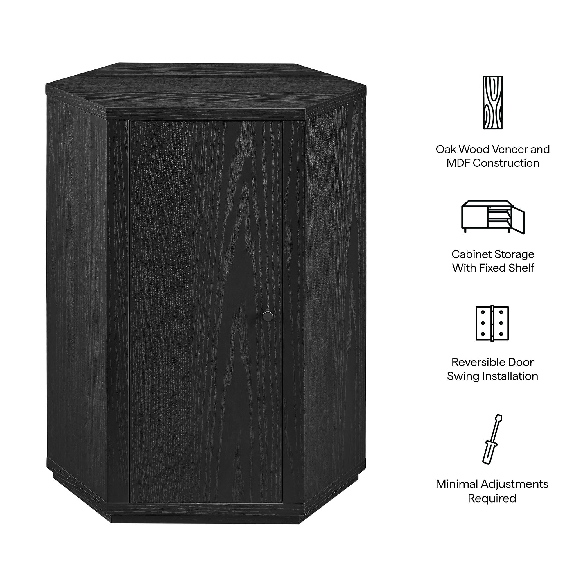 Kade Faceted Wood Side Table by Modway