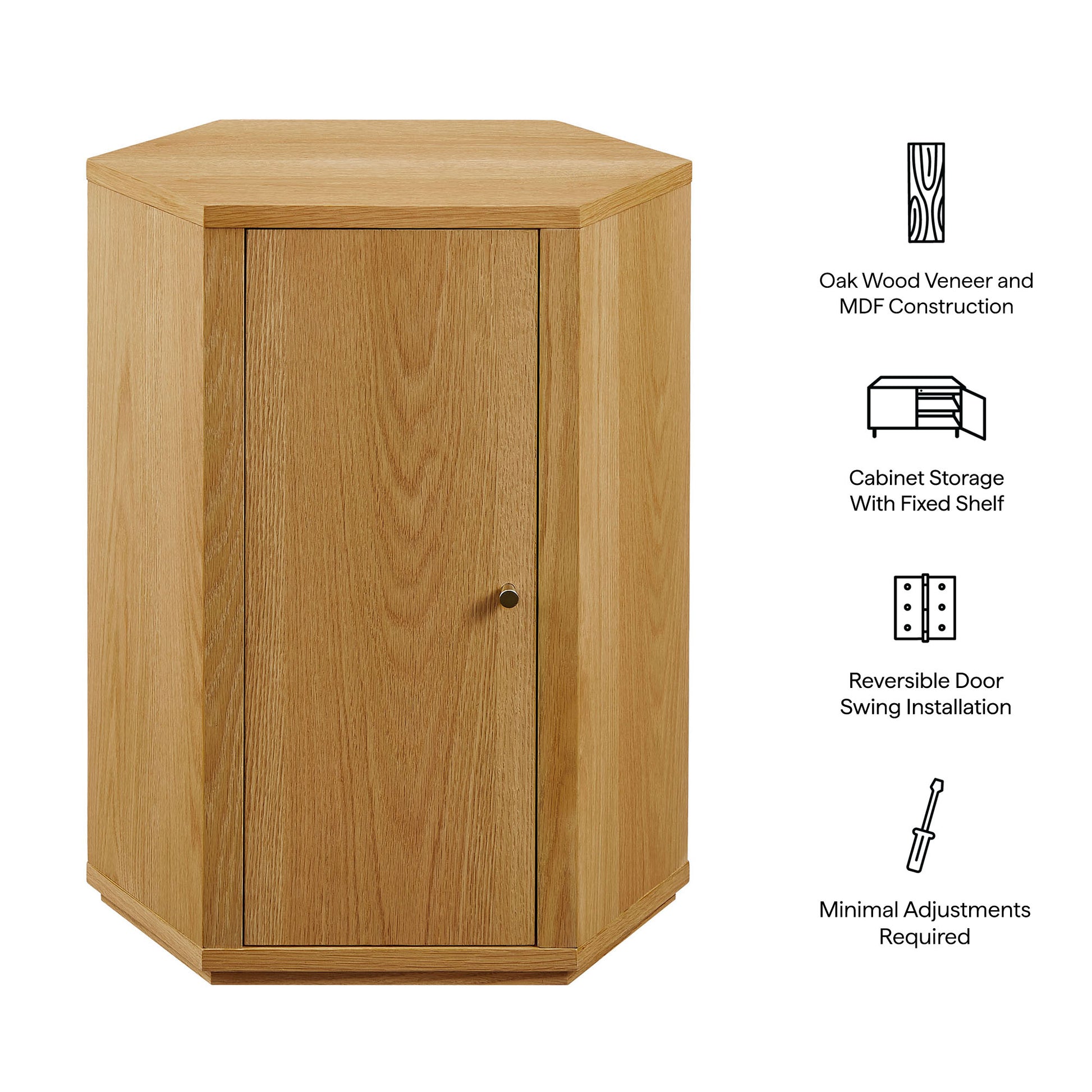 Kade Faceted Wood Side Table by Modway