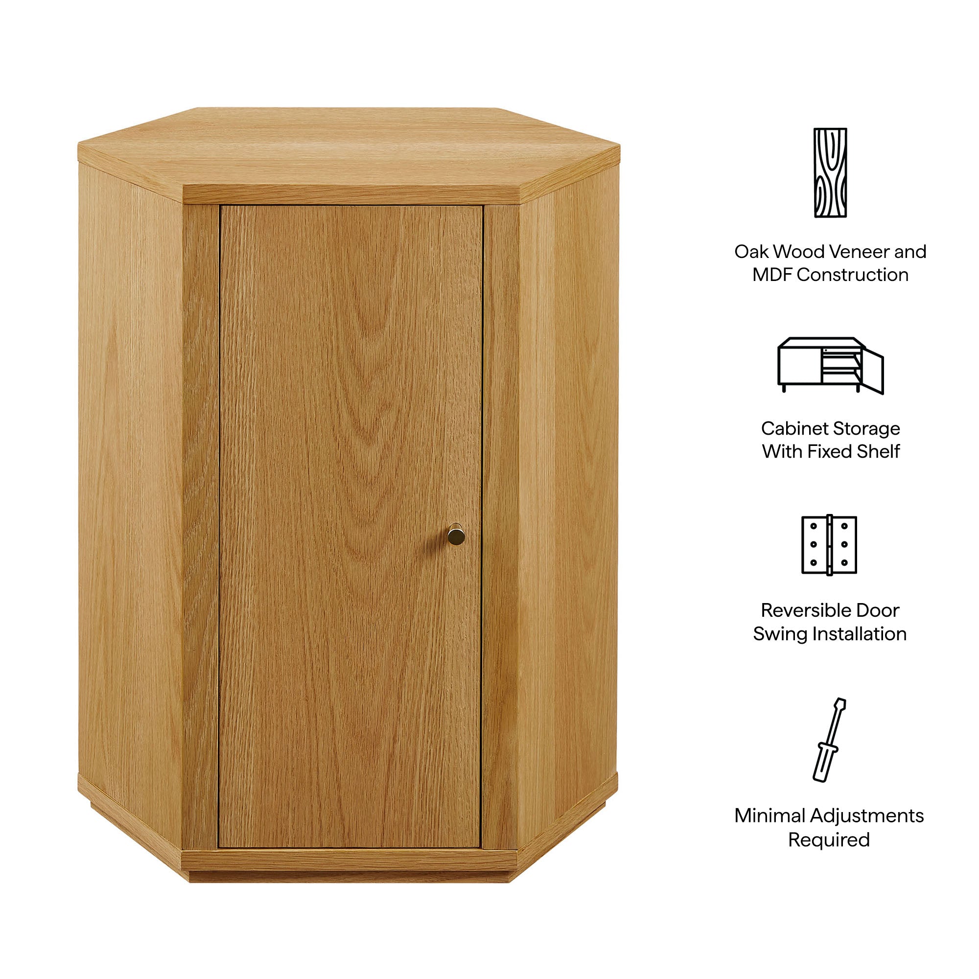 Kade Faceted Wood Side Table by Modway
