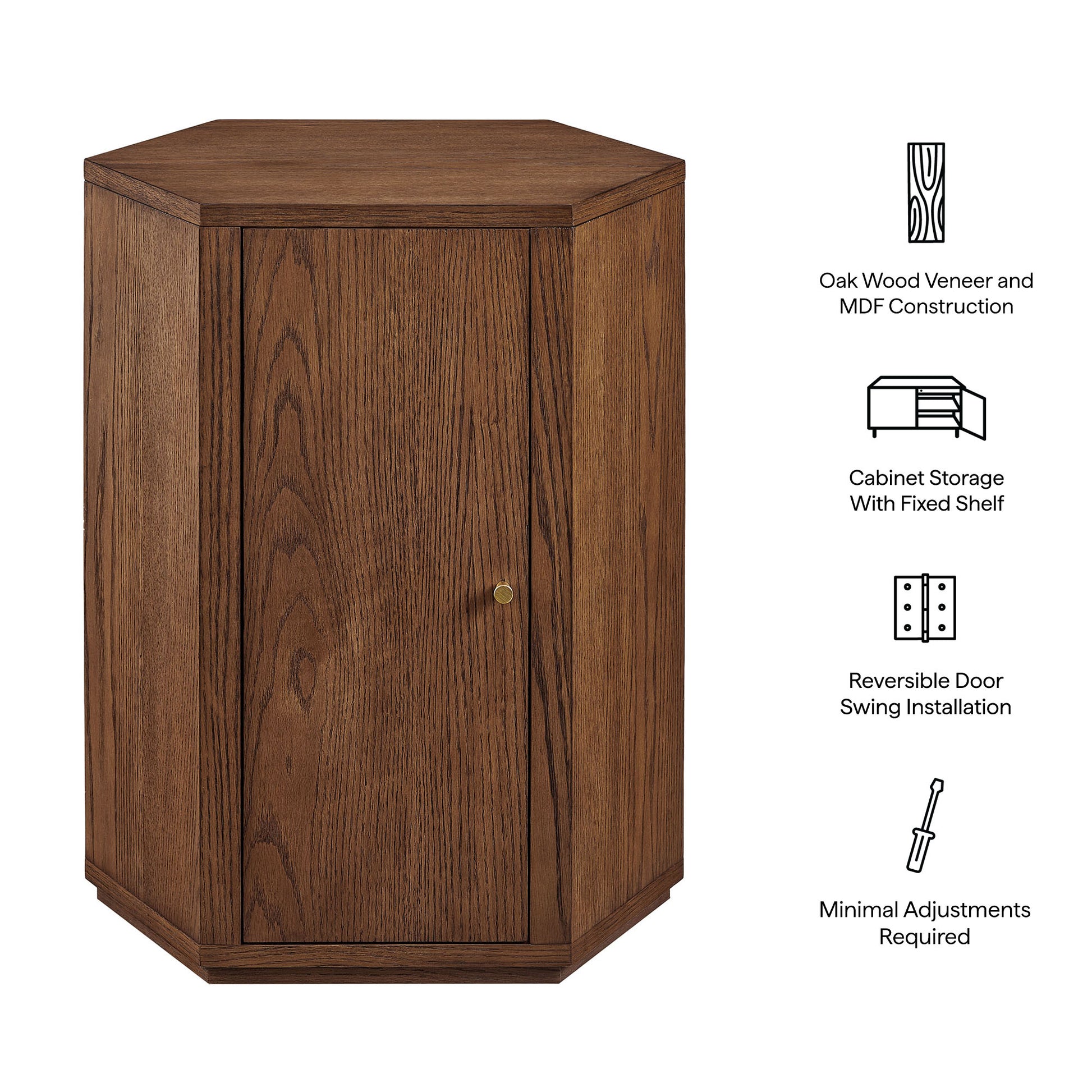 Kade Faceted Wood Side Table by Modway