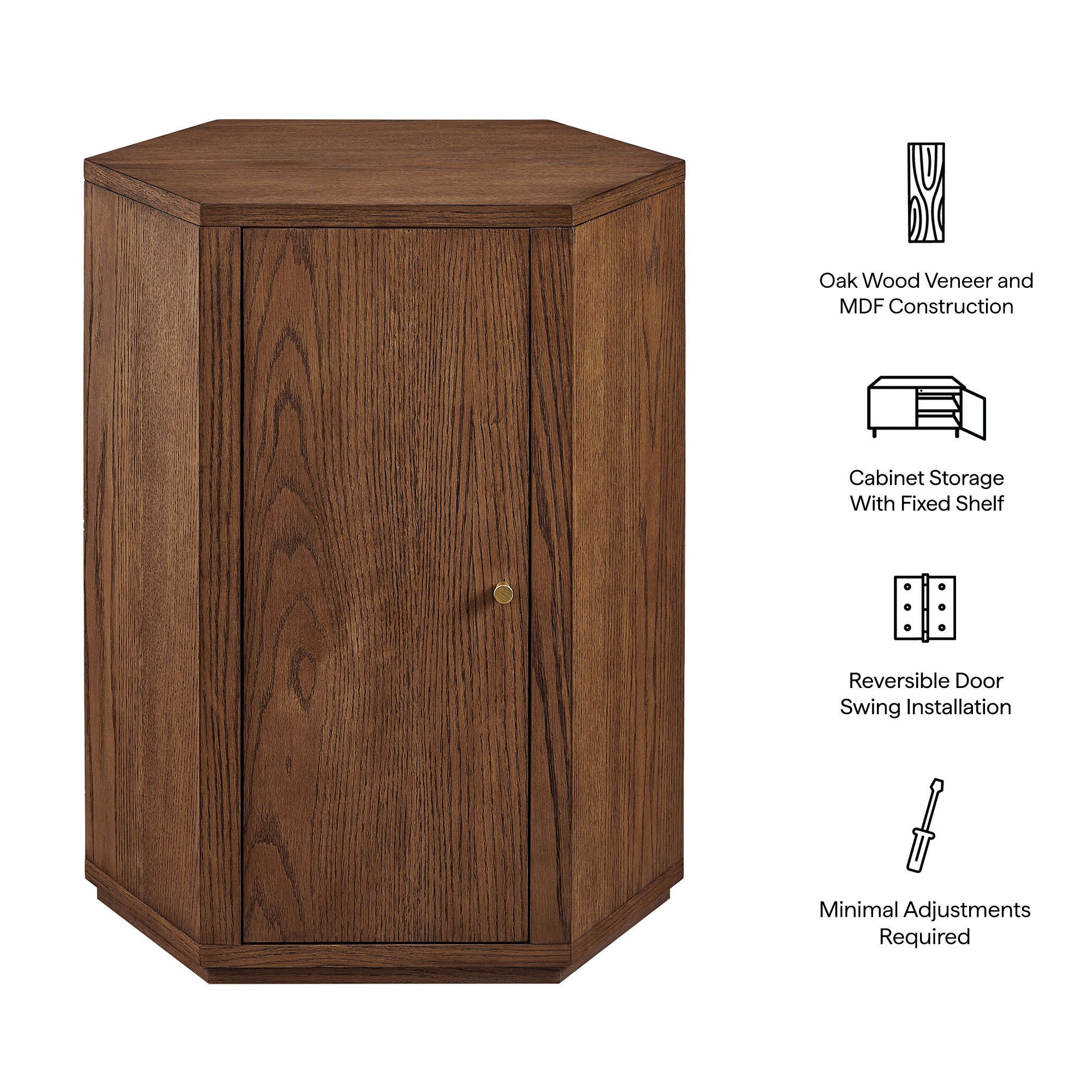Kade Faceted Wood Side Table by Modway