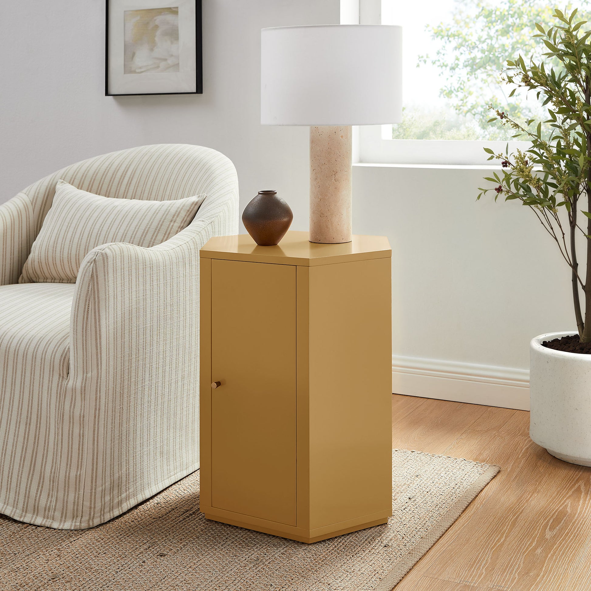 Kade Faceted Semi-Gloss Side Table by Modway