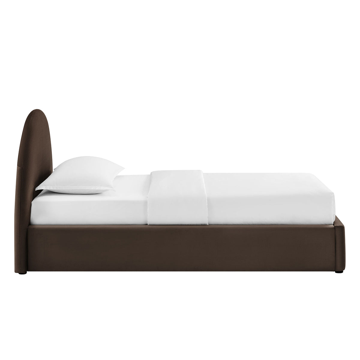 Resort Twin Arched Performance Velvet Storage Platform Bed Frame - Chocolate Brown