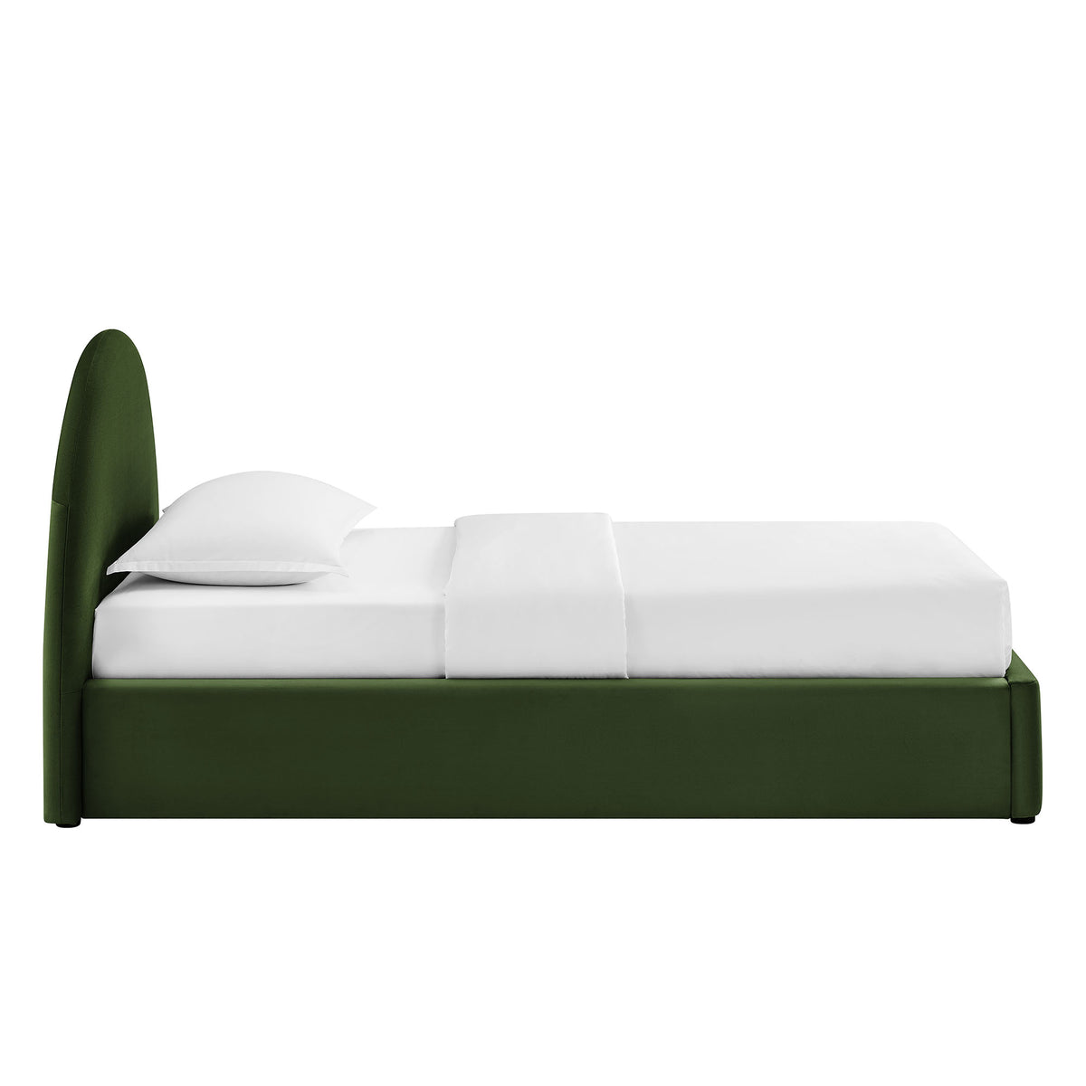Resort Twin Arched Performance Velvet Storage Platform Bed Frame - Moss Green