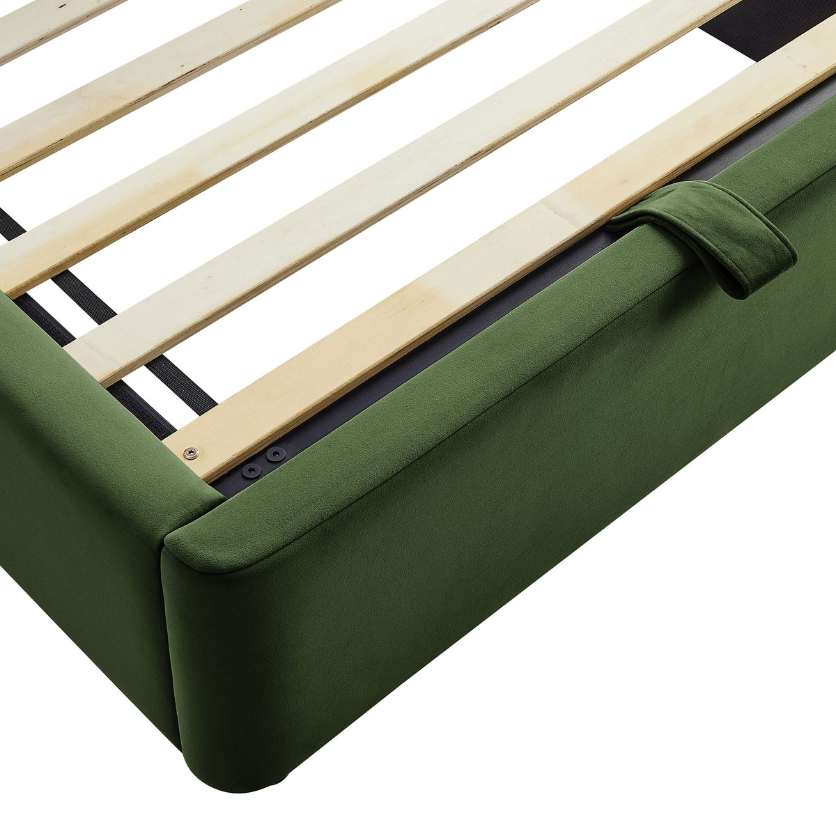 Resort Twin Arched Performance Velvet Storage Platform Bed Frame - Moss Green