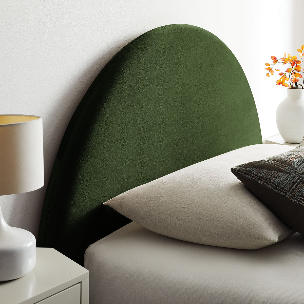 Resort Twin Arched Performance Velvet Storage Platform Bed Frame - Moss Green