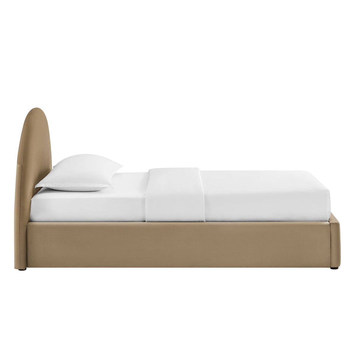 Resort Twin Arched Performance Velvet Storage Platform Bed Frame - Taupe