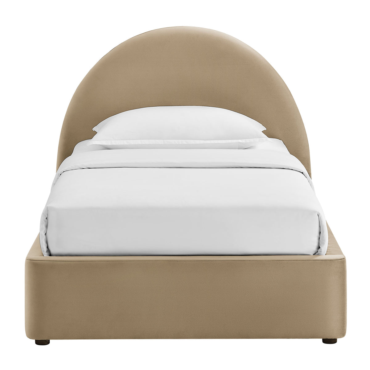 Resort Twin Arched Performance Velvet Storage Platform Bed Frame - Taupe