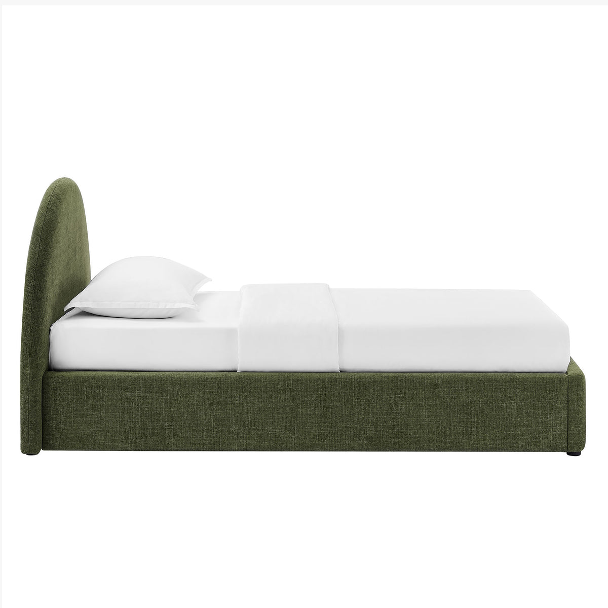 Resort Twin Arched Upholstered Fabric Storage Platform Bed Frame - Foliage
