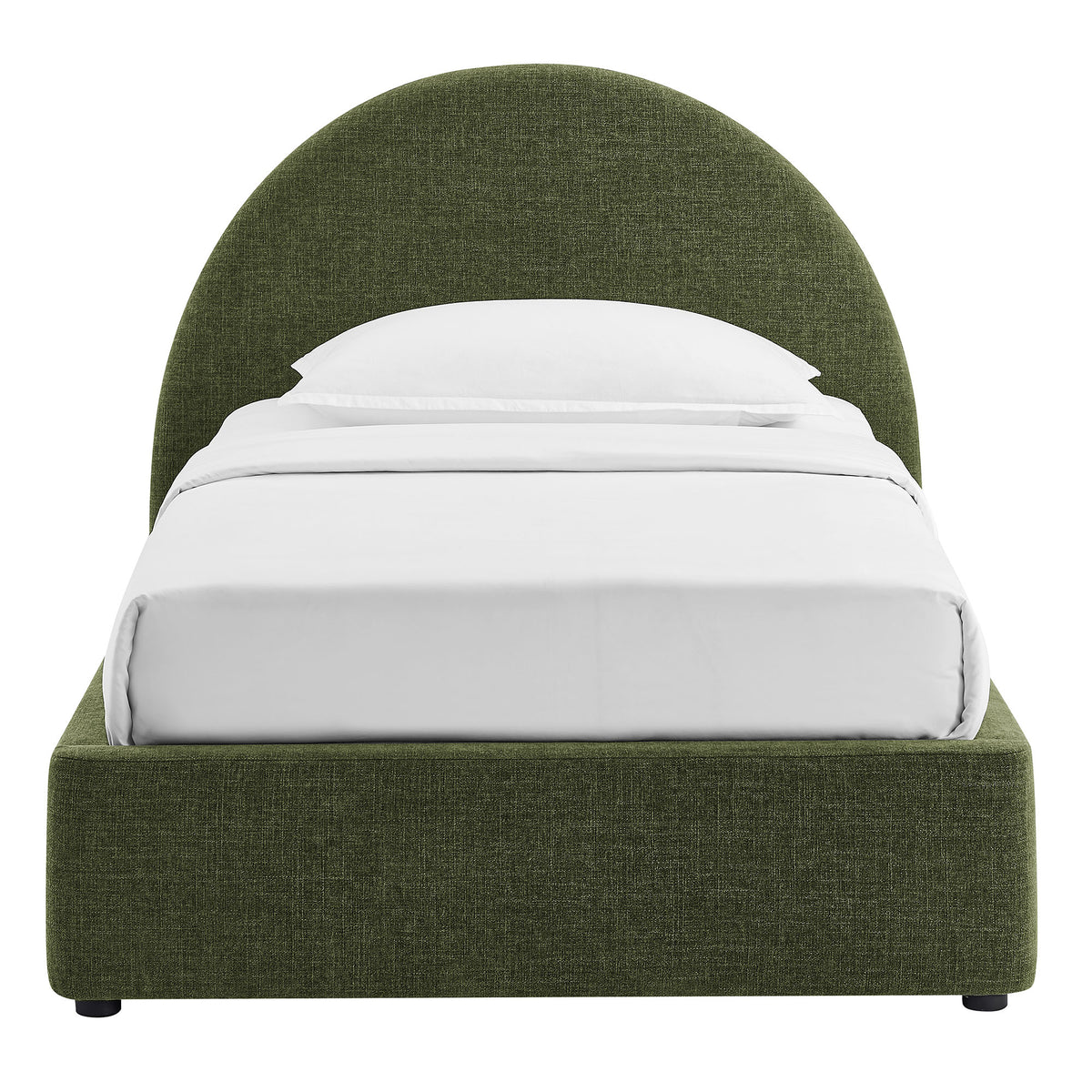 Resort Twin Arched Upholstered Fabric Storage Platform Bed Frame - Foliage
