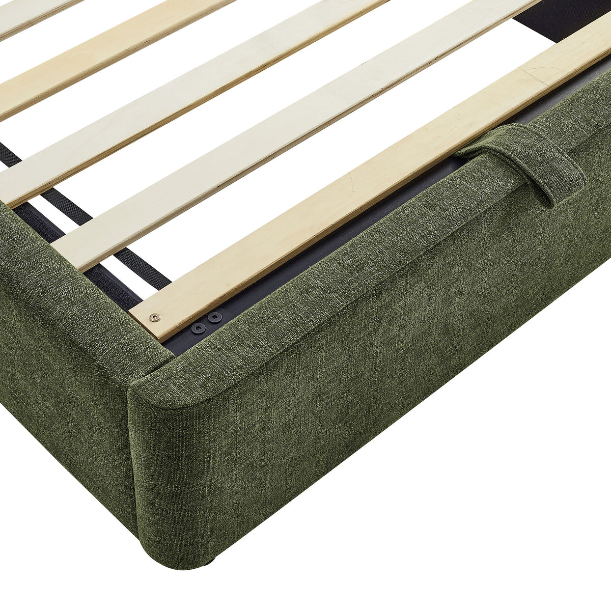Resort Twin Arched Upholstered Fabric Storage Platform Bed Frame - Foliage