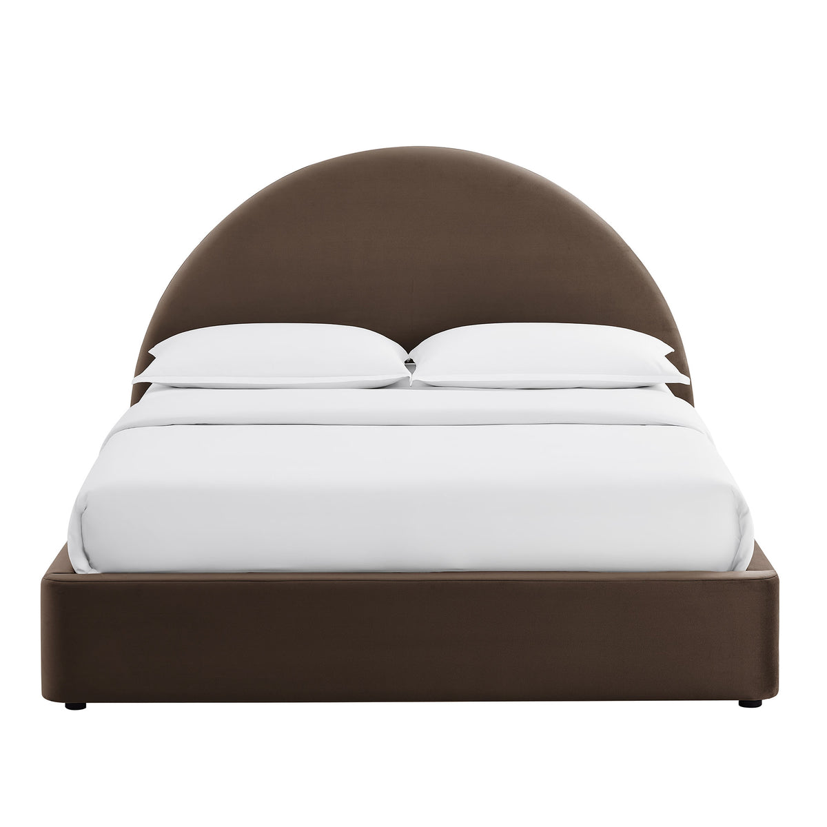 Resort Full Arched Performance Velvet Storage Platform Bed Frame - Chocolate Brown