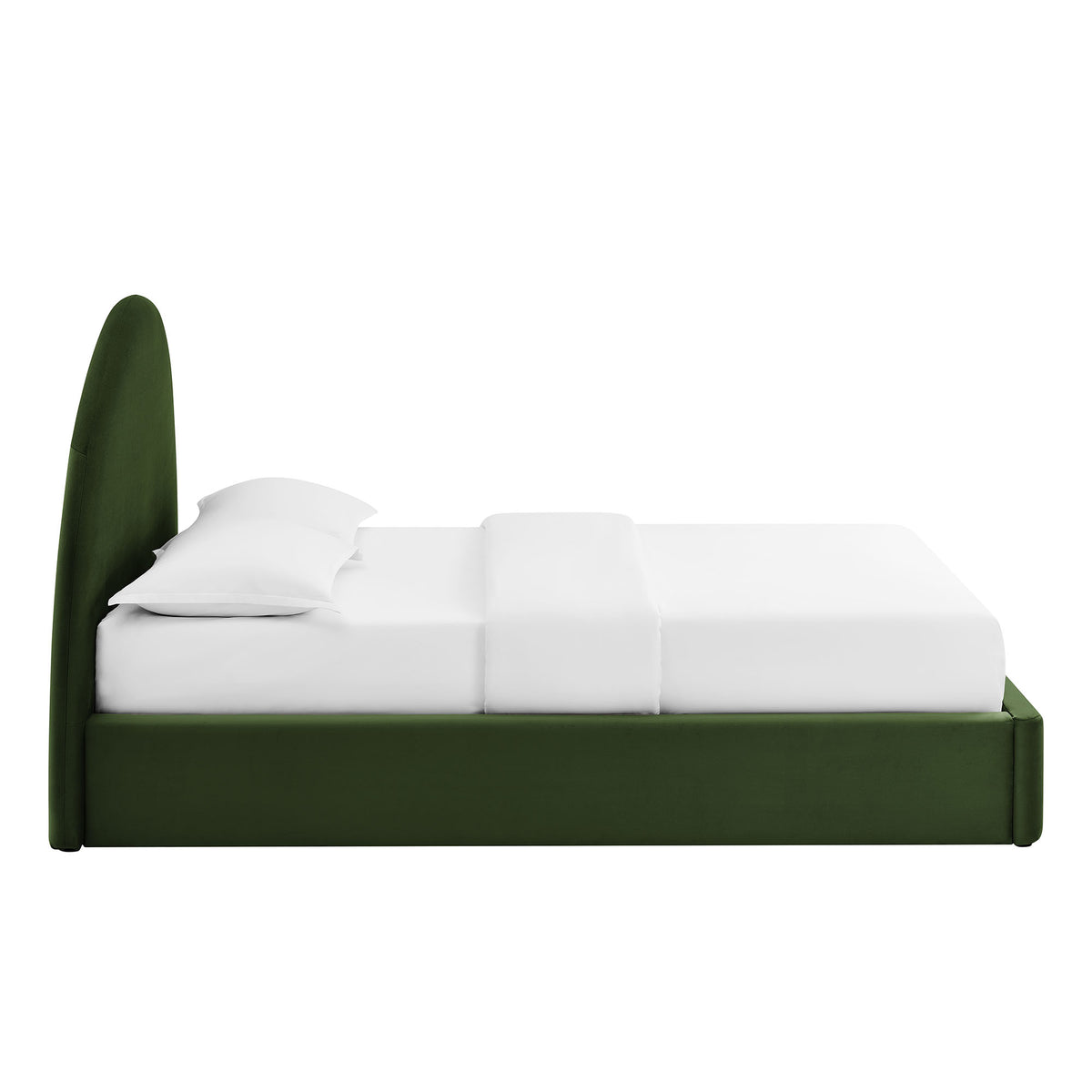 Resort Full Arched Performance Velvet Storage Platform Bed Frame - Moss Green