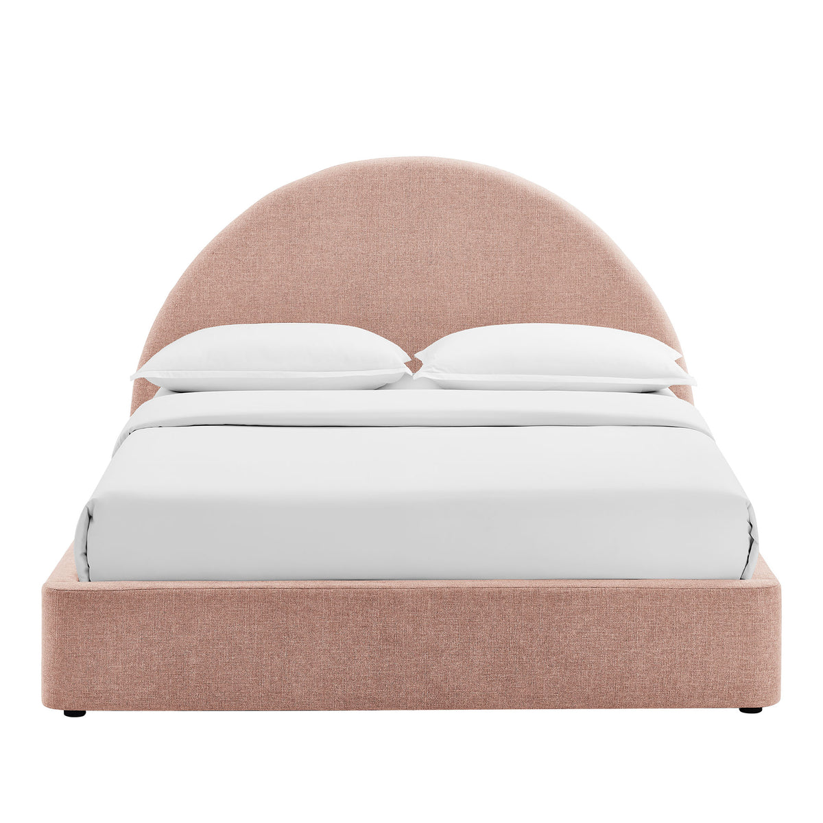Resort Full Arched Upholstered Fabric Storage Platform Bed Frame - Blush