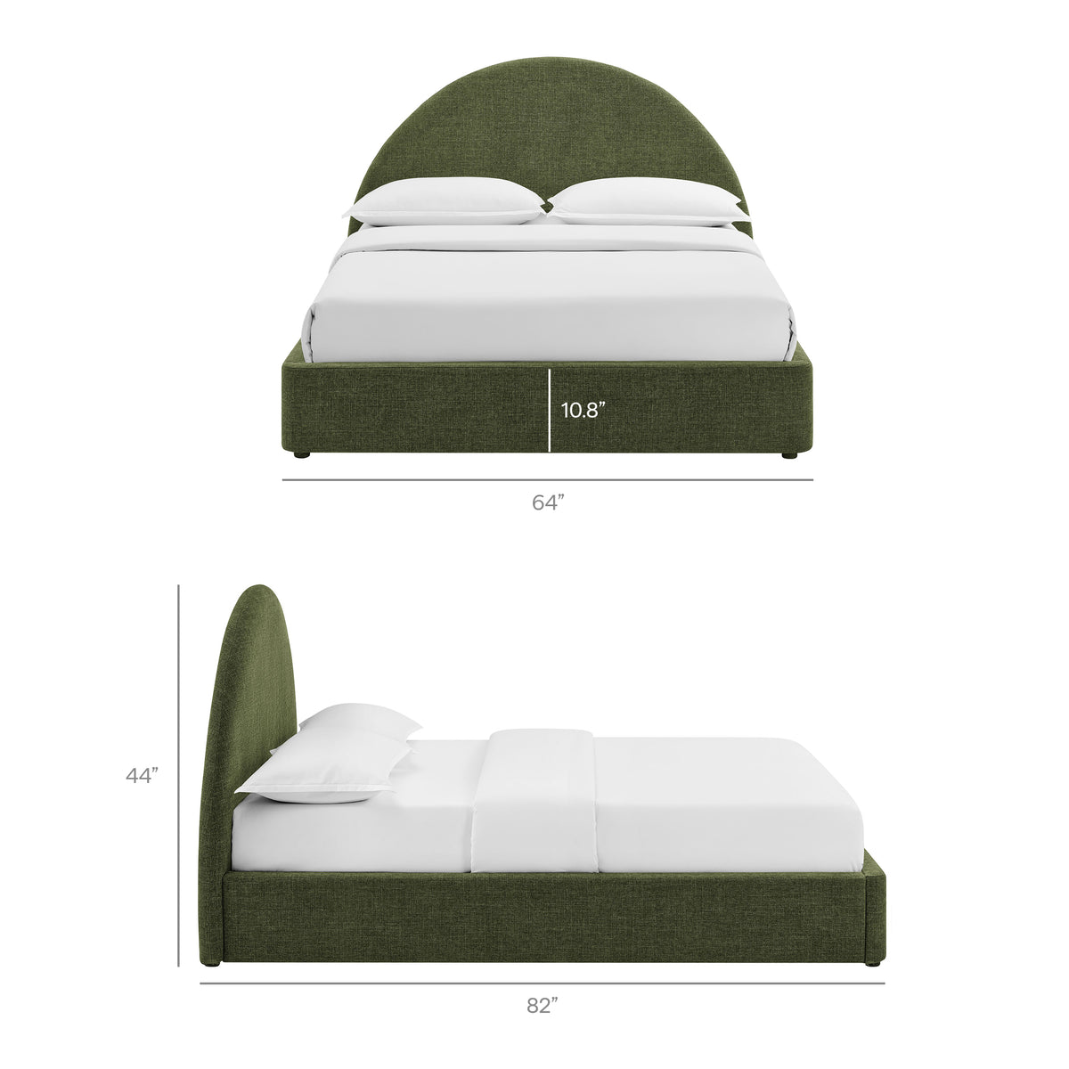 Resort Full Arched Upholstered Fabric Storage Platform Bed Frame - Foliage