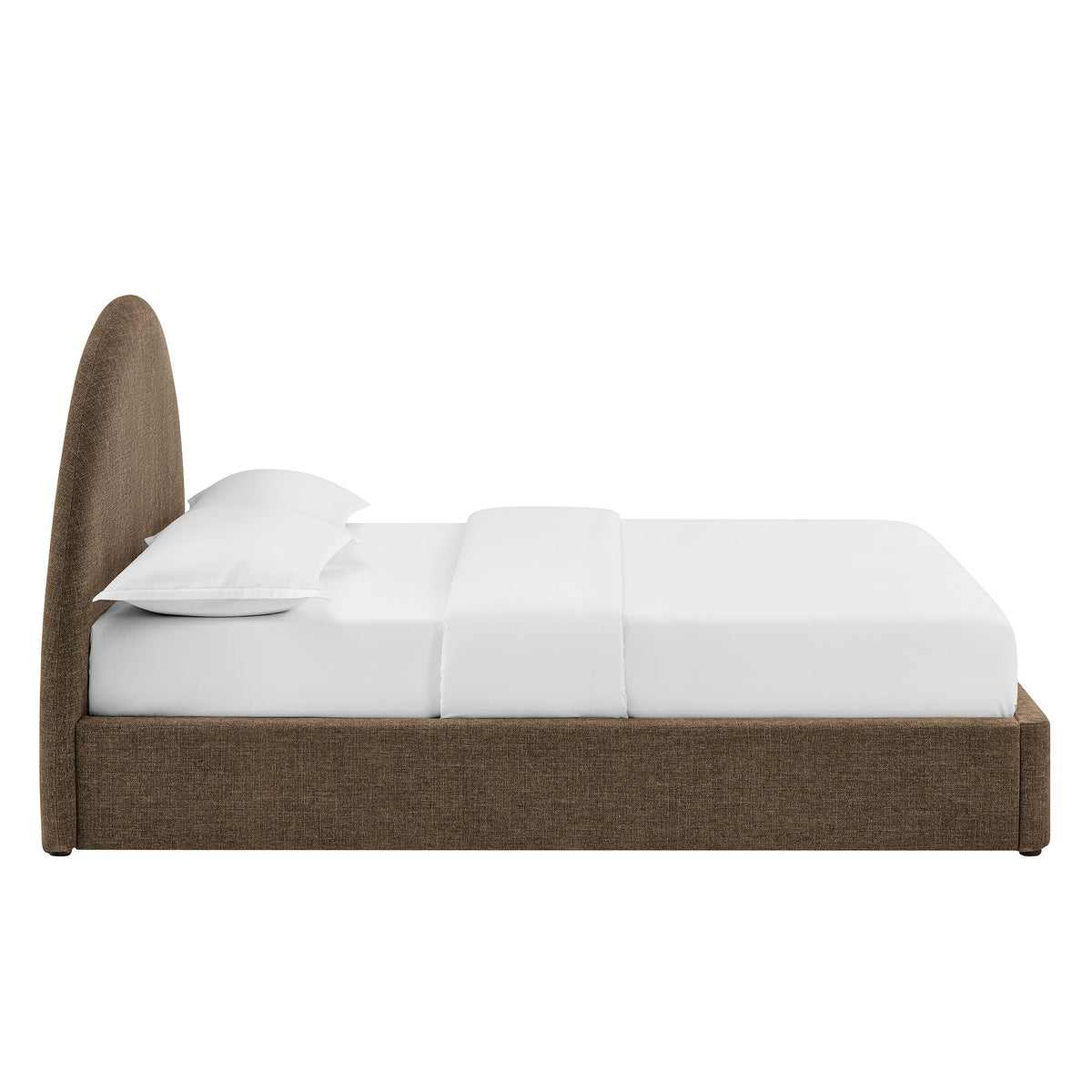 Resort Full Arched Upholstered Fabric Storage Platform Bed Frame - Mocha