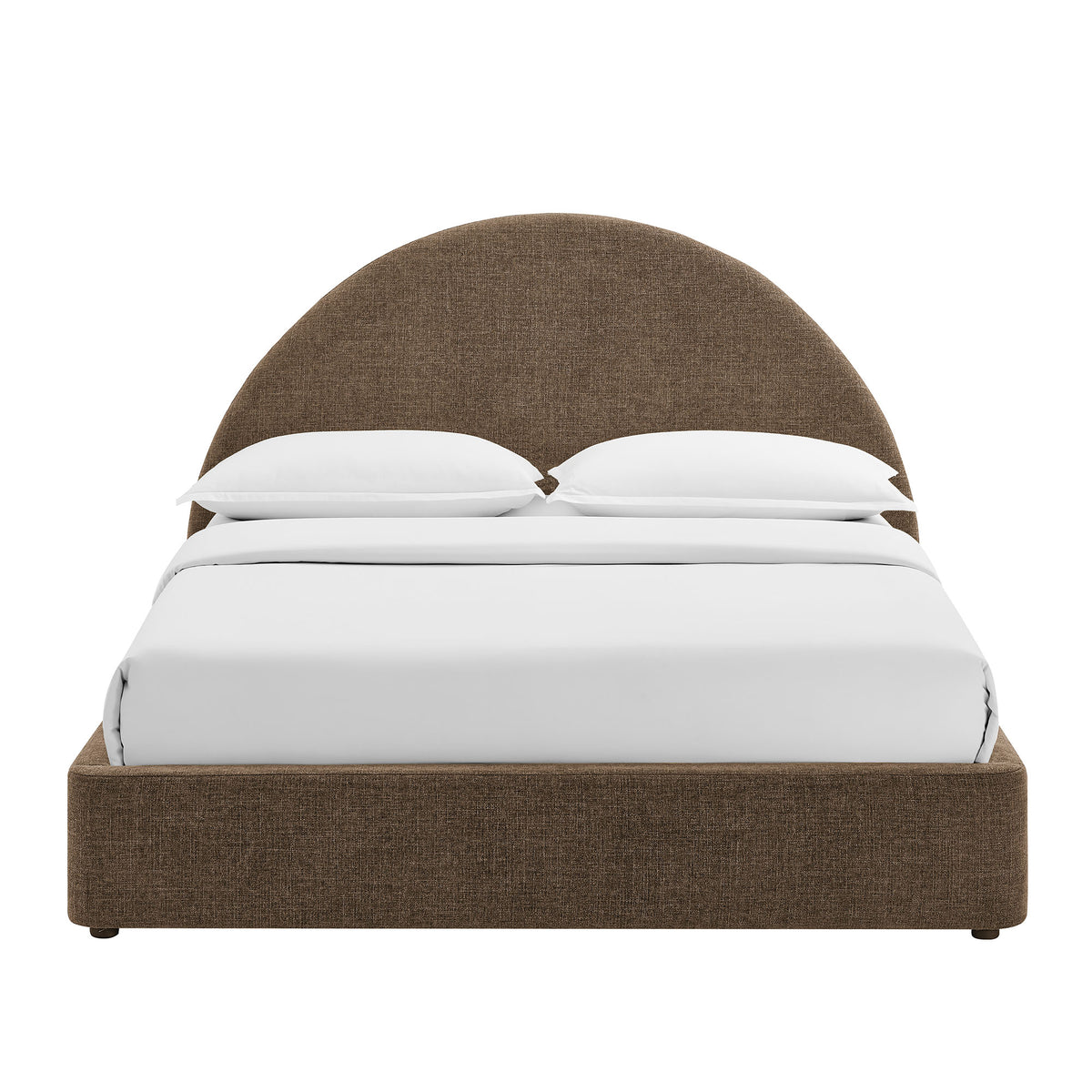 Resort Full Arched Upholstered Fabric Storage Platform Bed Frame - Mocha