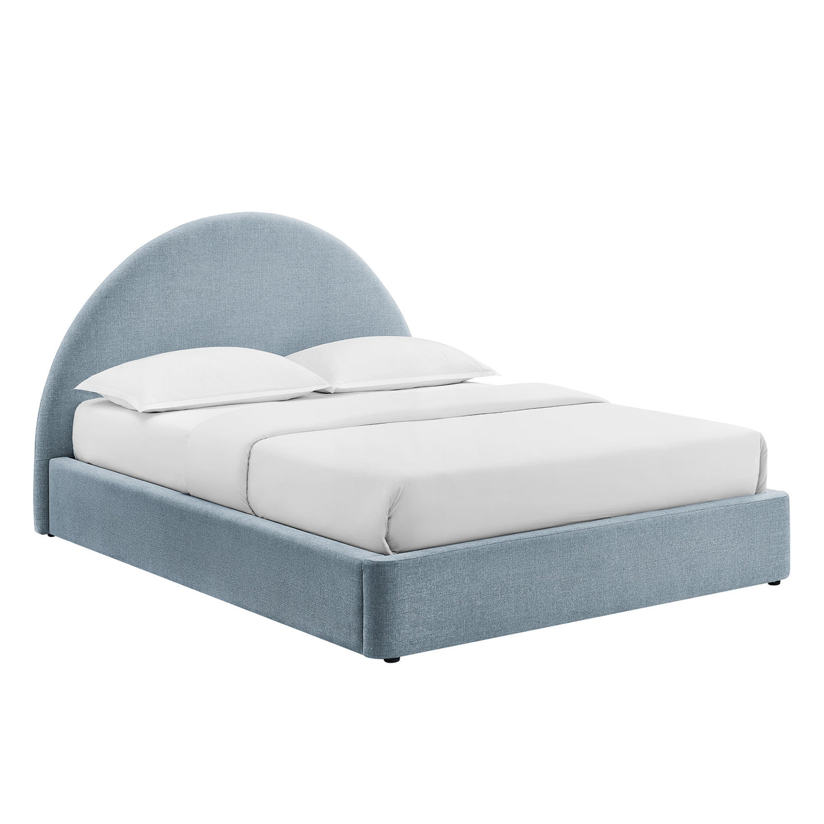 Resort Full Arched Upholstered Fabric Storage Platform Bed Frame - Sky