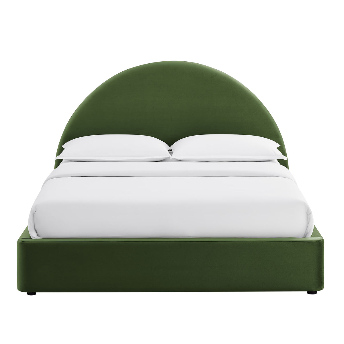 Resort Queen Arched Performance Velvet Storage Platform Bed Frame - Moss Green