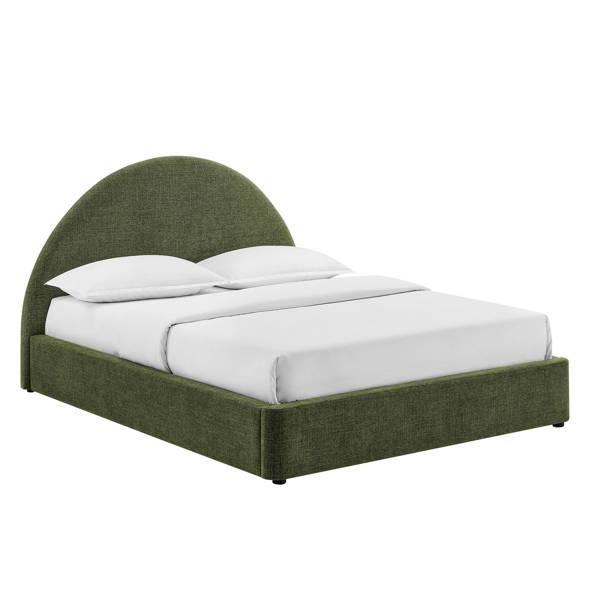Resort Queen Arched Upholstered Fabric Storage Platform Bed Frame - Foliage