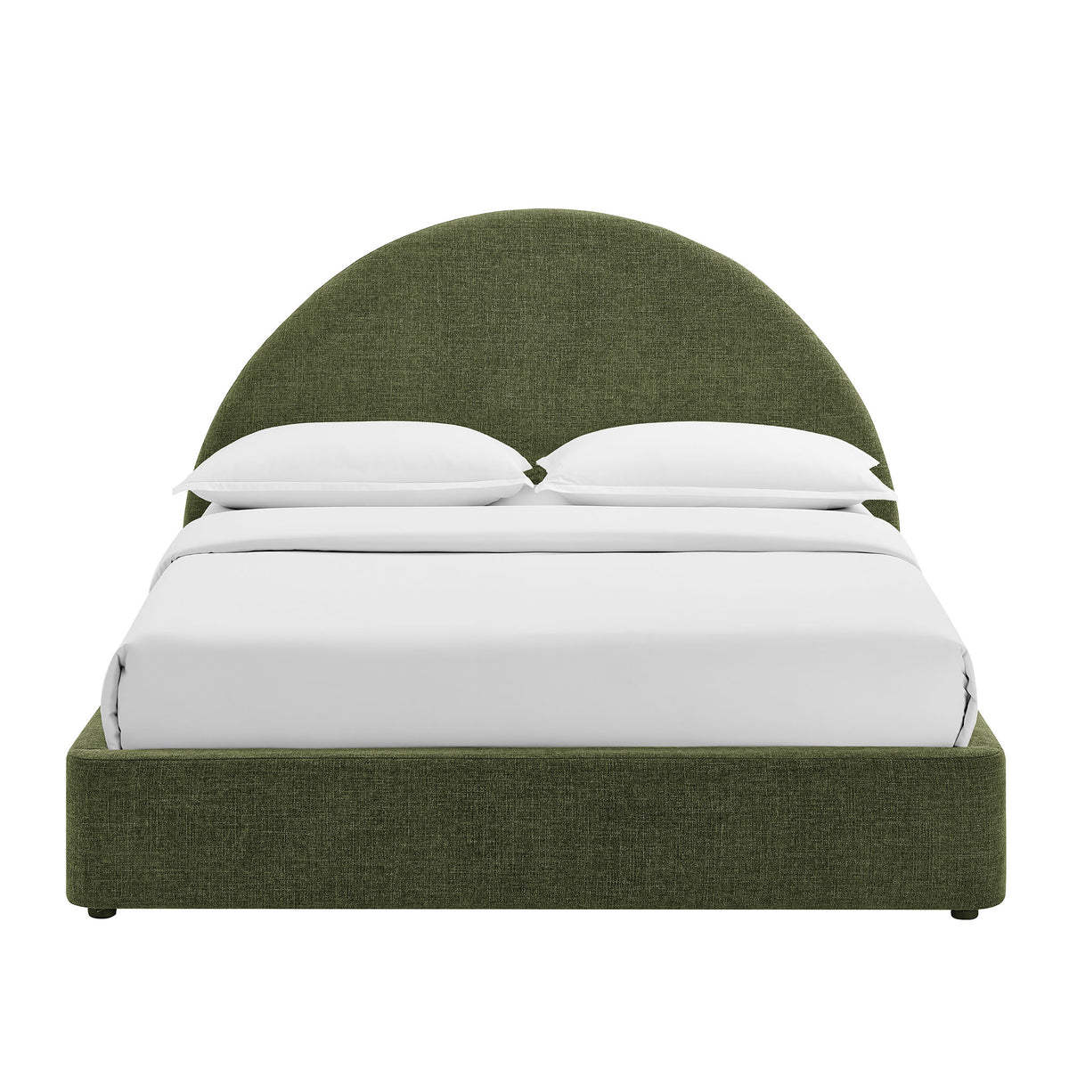 Resort Queen Arched Upholstered Fabric Storage Platform Bed Frame - Foliage