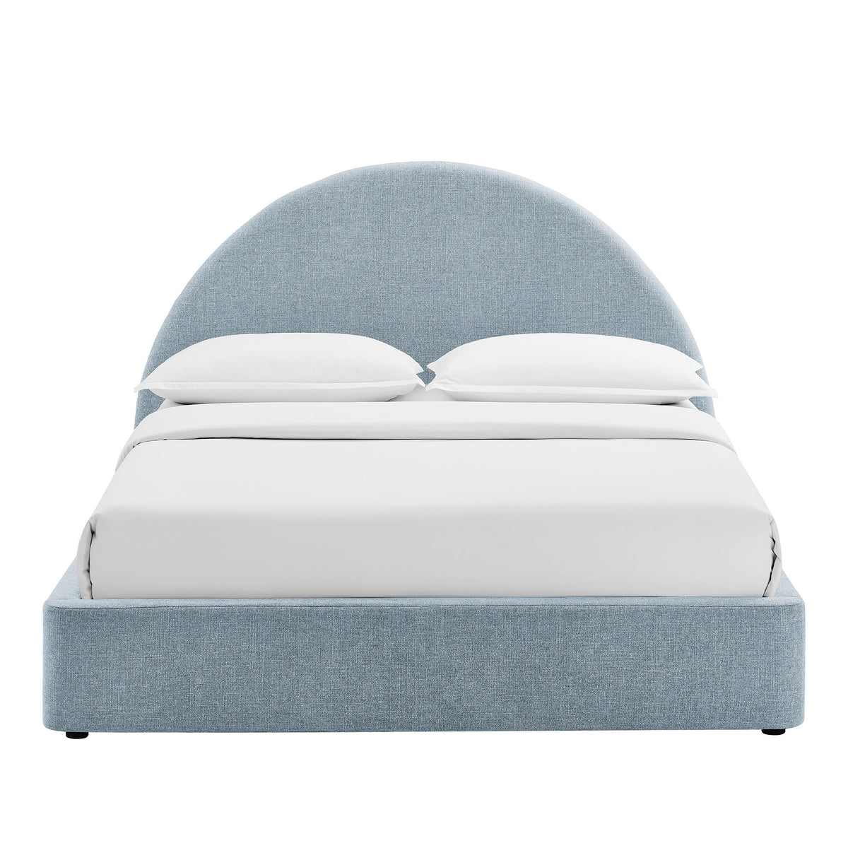 Resort Queen Arched Upholstered Fabric Storage Platform Bed Frame - Sky