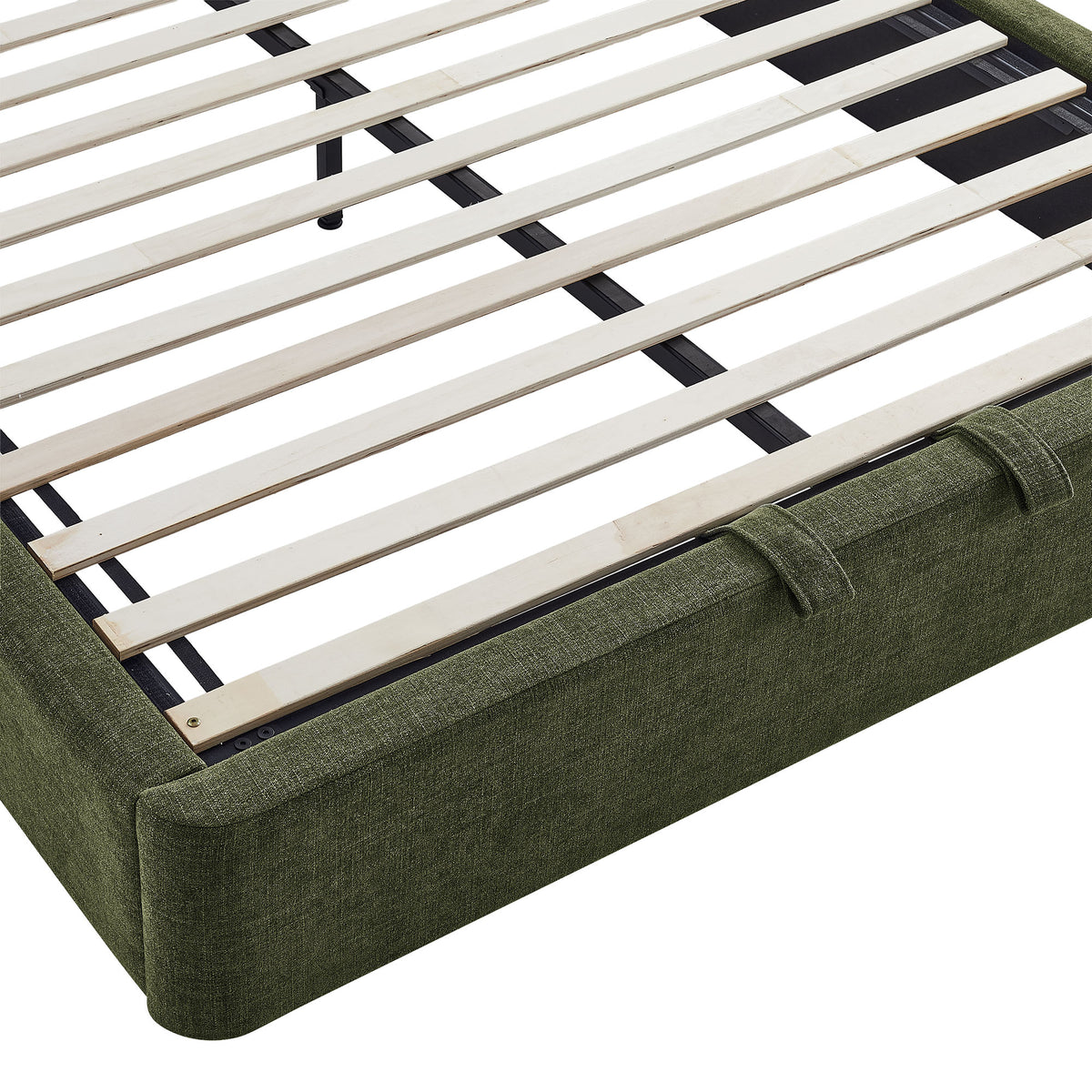 Resort King Arched Upholstered Fabric Storage Platform Bed Frame - Foliage