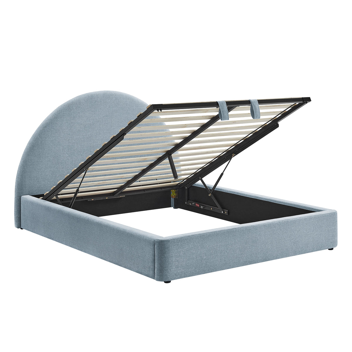 Resort King Arched Upholstered Fabric Storage Platform Bed Frame - Sky