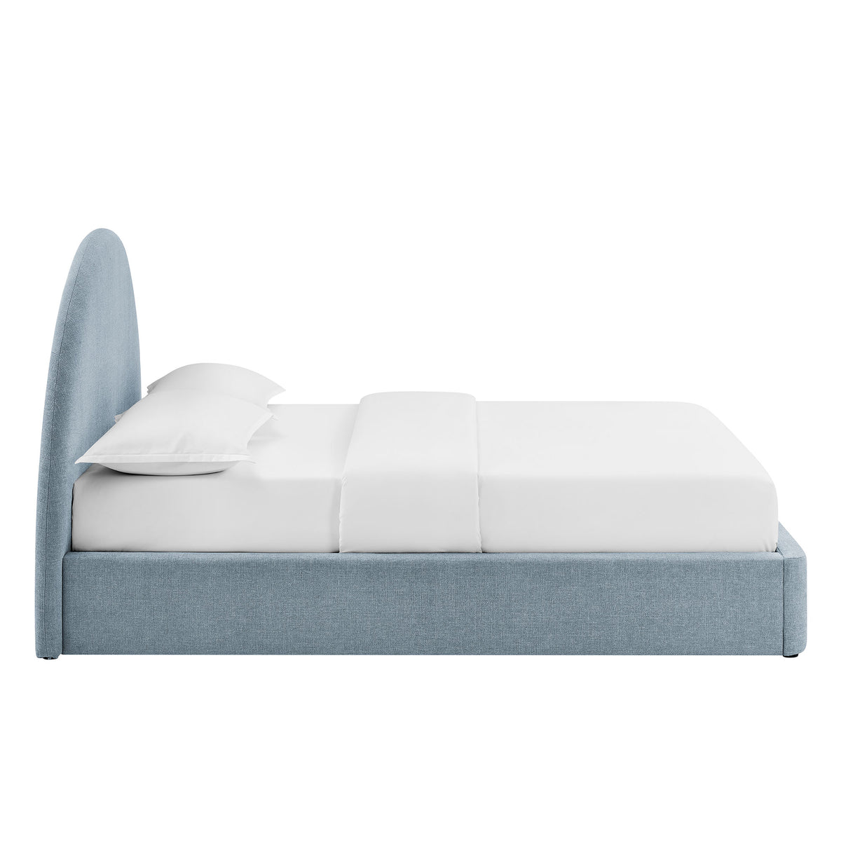 Resort King Arched Upholstered Fabric Storage Platform Bed Frame - Sky