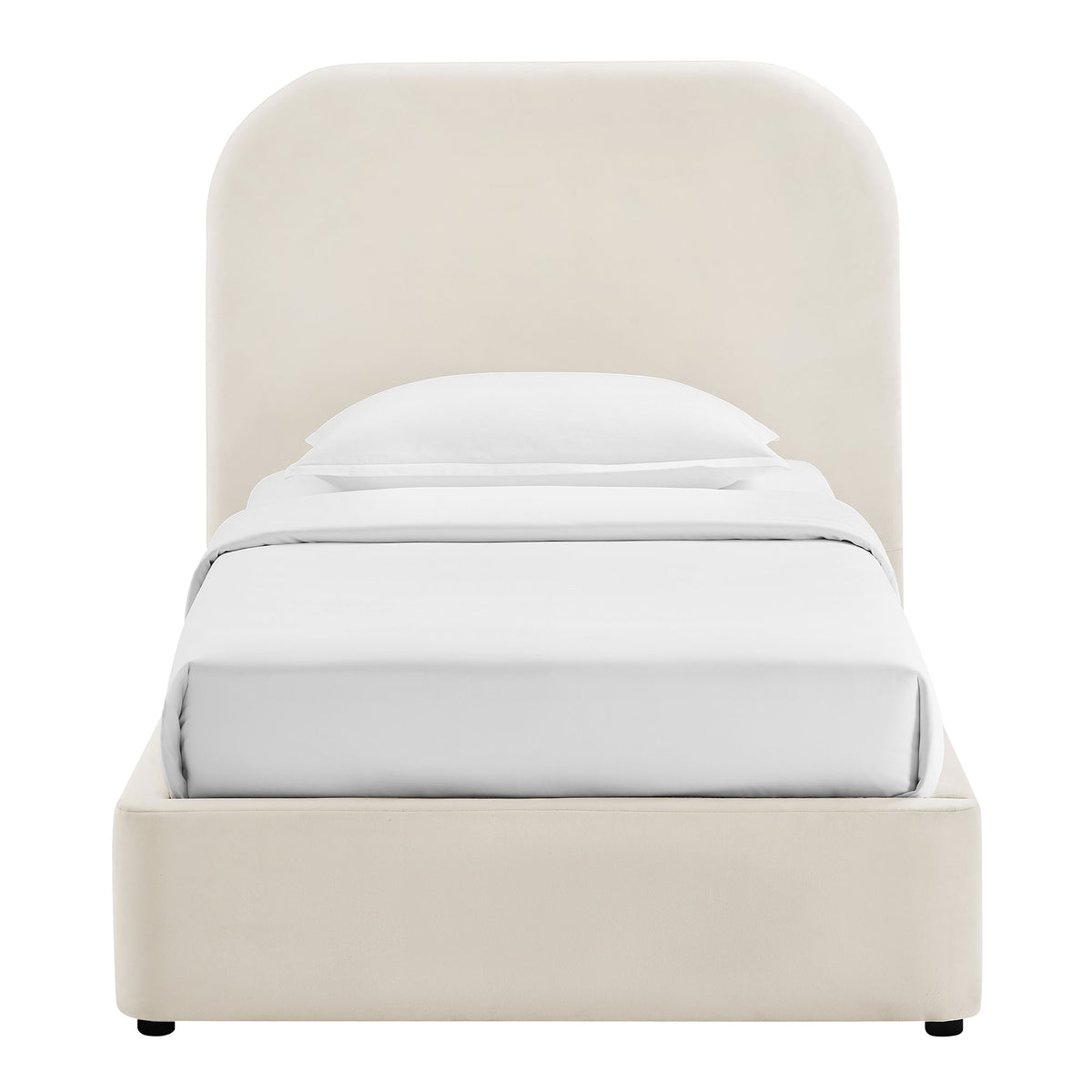Keynote Twin Performance Velvet Storage Platform Bed Frame - Alabaster