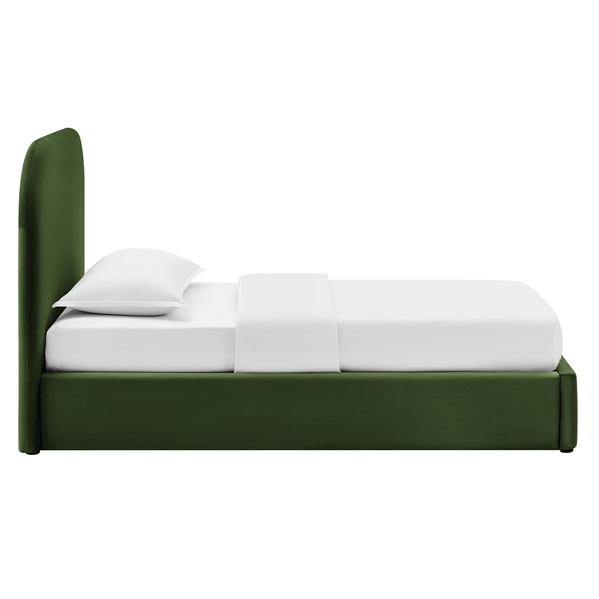 Keynote Twin Performance Velvet Storage Platform Bed Frame - Moss Green