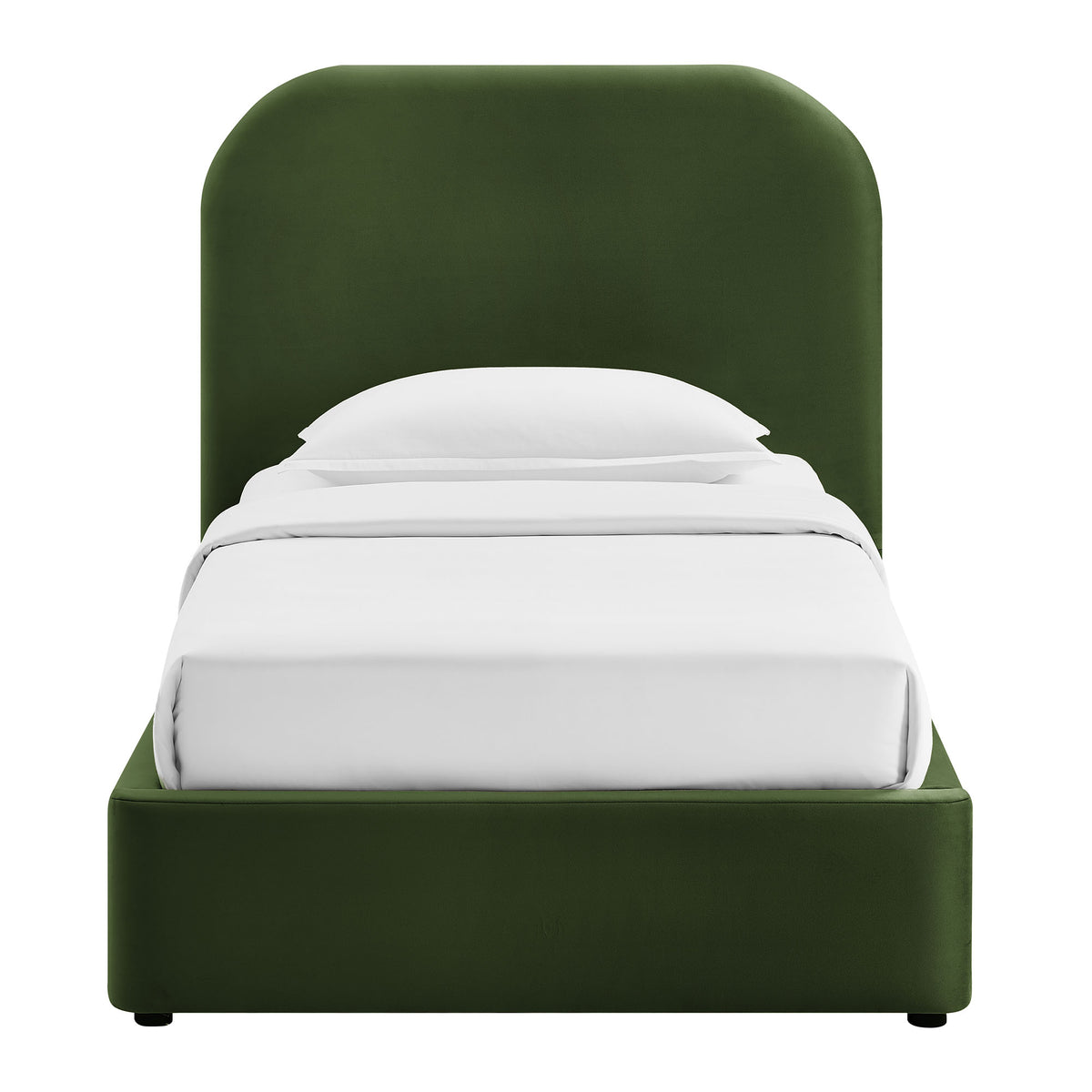 Keynote Twin Performance Velvet Storage Platform Bed Frame - Moss Green