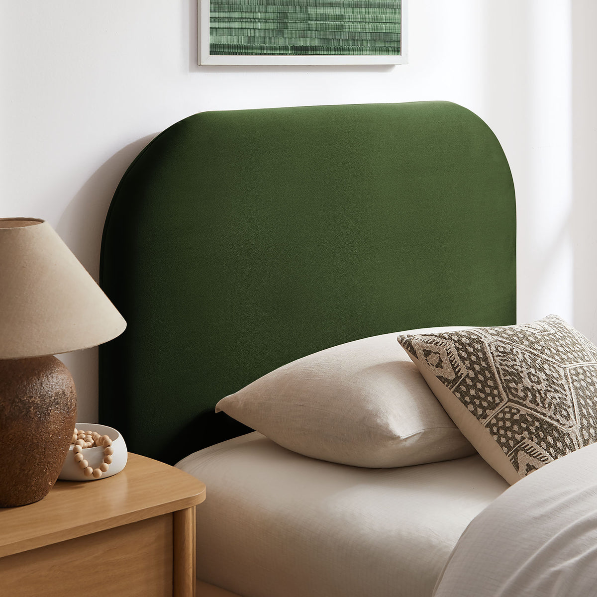 Keynote Twin Performance Velvet Storage Platform Bed Frame - Moss Green