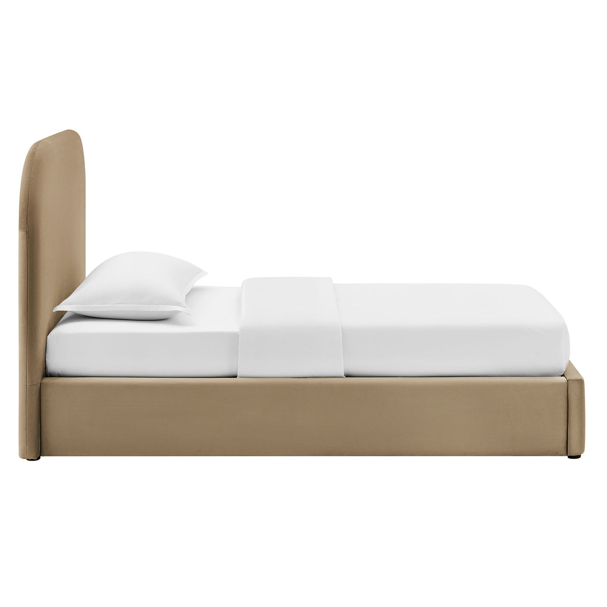Keynote Twin Performance Velvet Storage Platform Bed Frame - Taupe