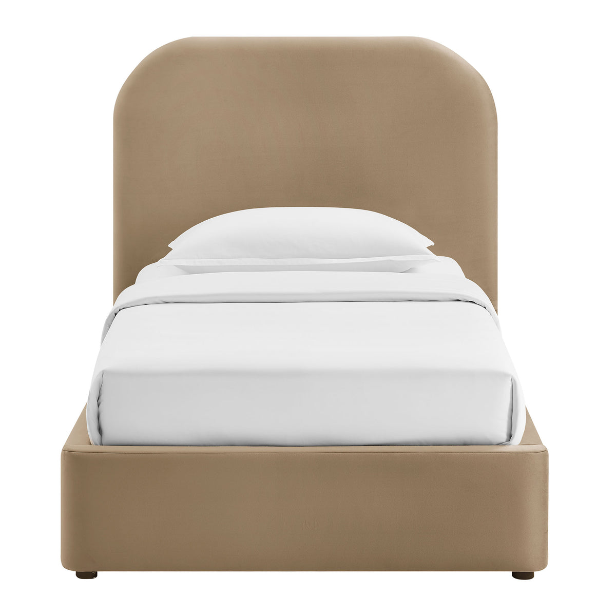 Keynote Twin Performance Velvet Storage Platform Bed Frame - Taupe