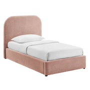 Keynote Twin Fabric Upholstered Storage Platform Bed Frame - Blush