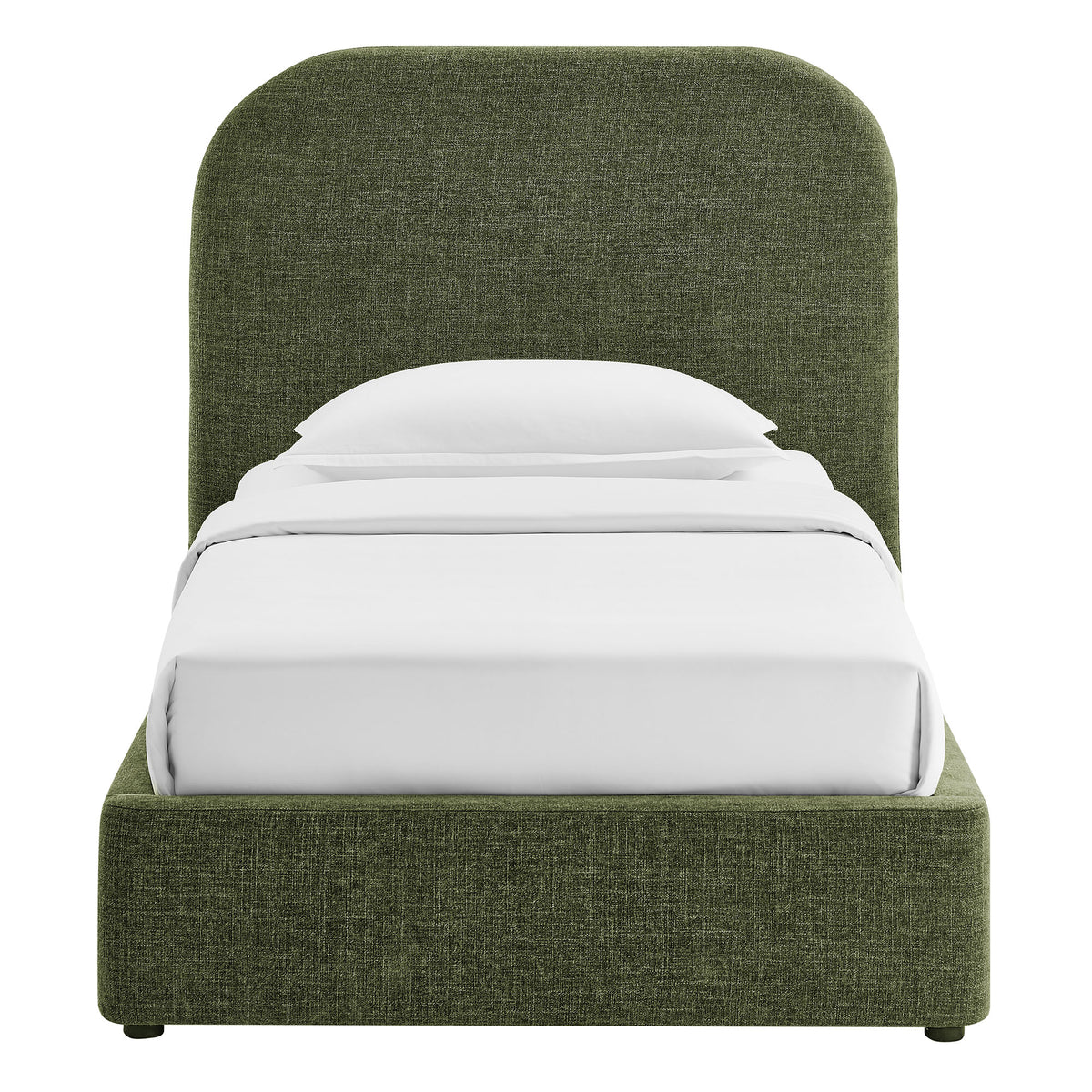 Keynote Twin Fabric Upholstered Storage Platform Bed Frame - Foliage