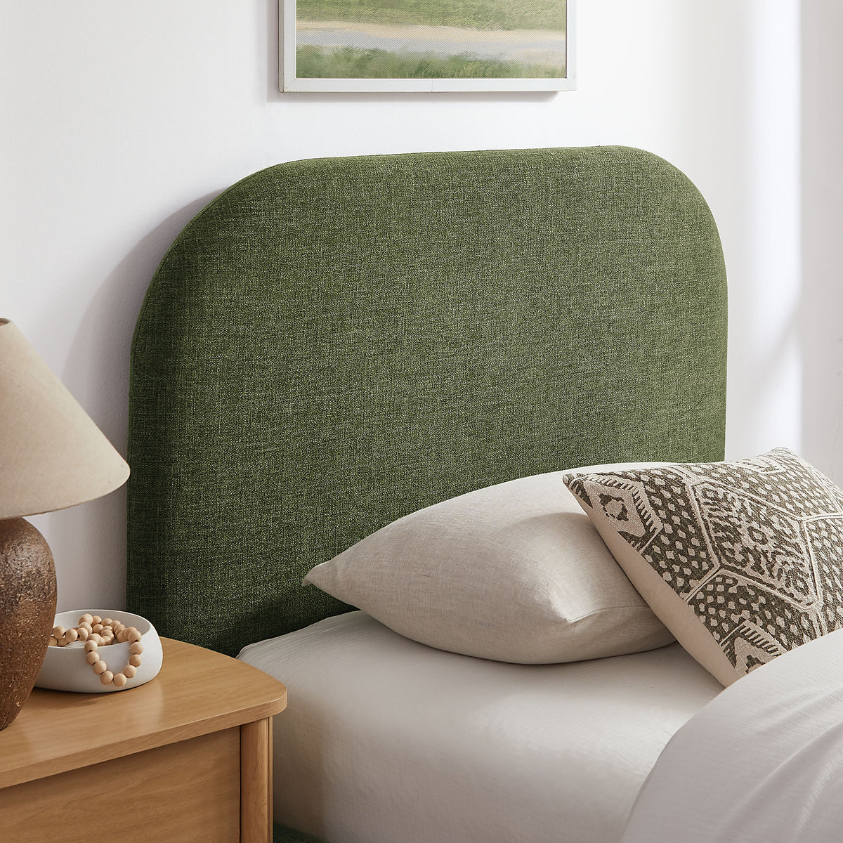 Keynote Twin Fabric Upholstered Storage Platform Bed Frame - Foliage