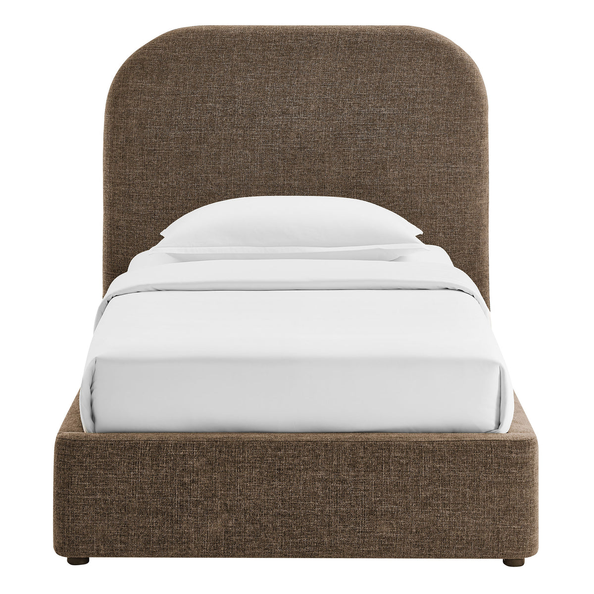 Keynote Twin Fabric Upholstered Storage Platform Bed Frame - Mocha