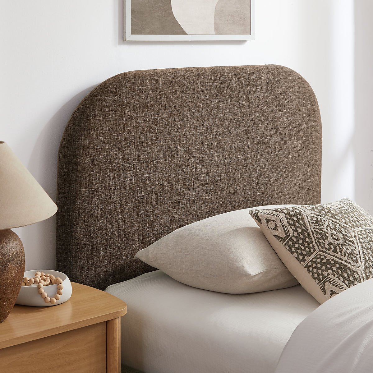 Keynote Twin Fabric Upholstered Storage Platform Bed Frame - Mocha