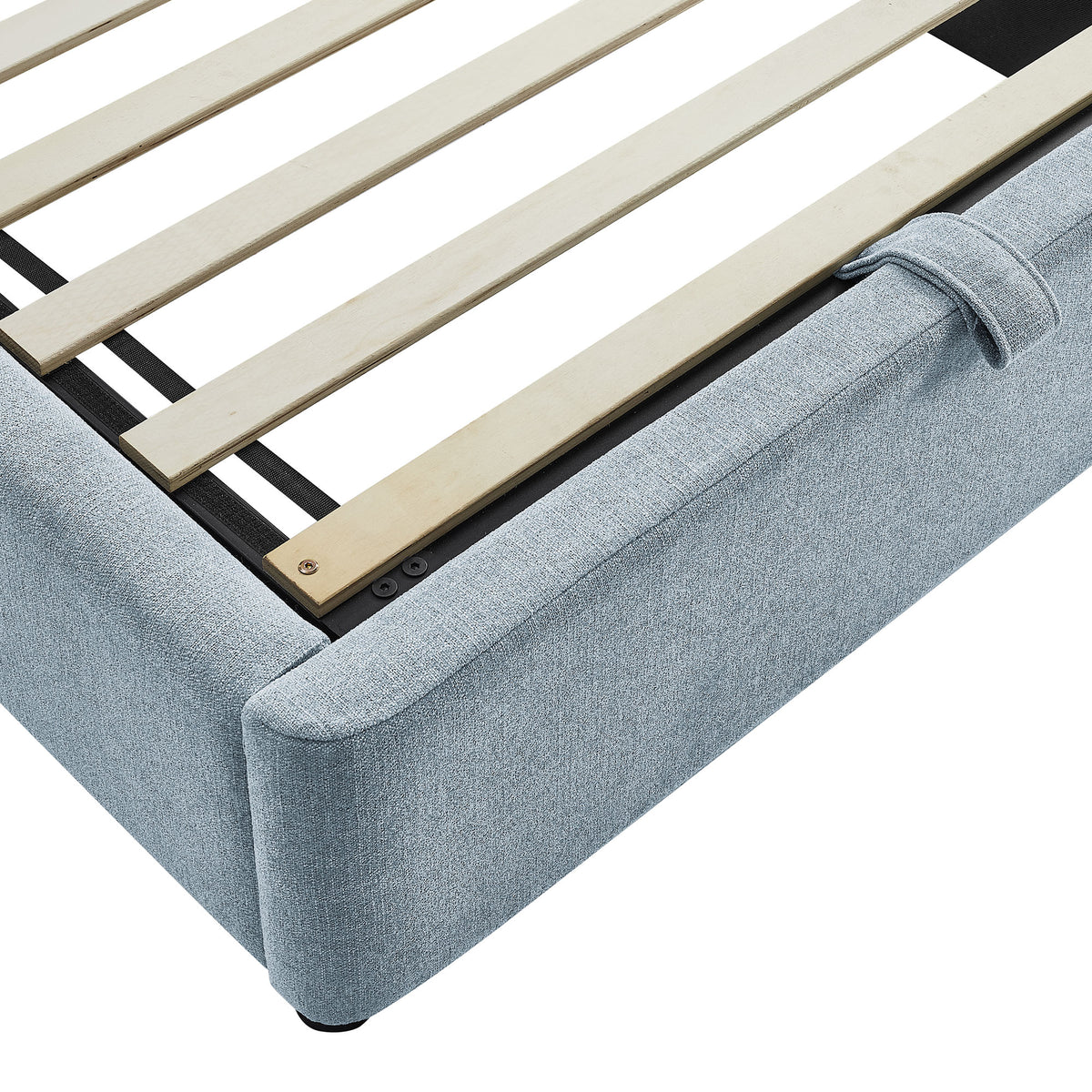 Keynote Twin Fabric Upholstered Storage Platform Bed Frame - Sky