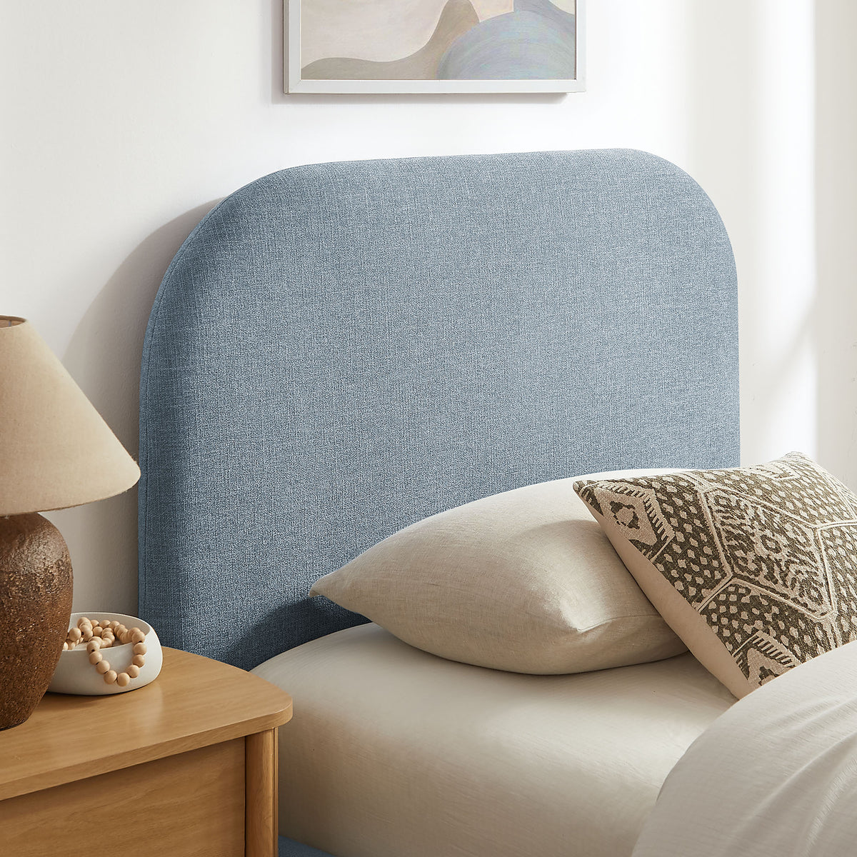 Keynote Twin Fabric Upholstered Storage Platform Bed Frame - Sky