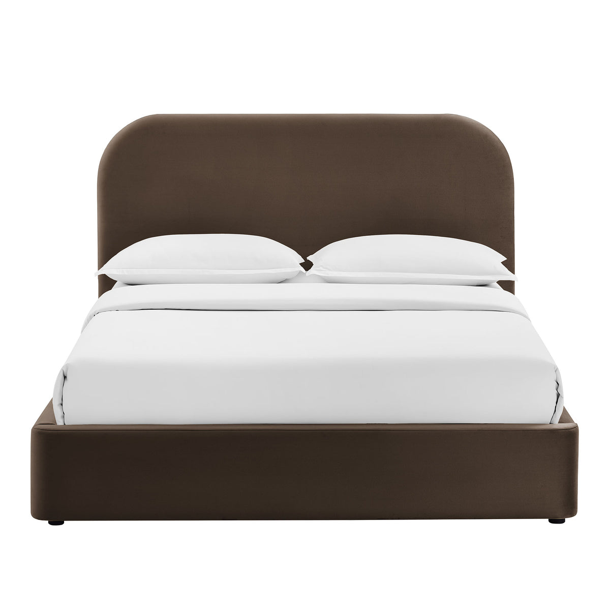 Keynote Full Performance Velvet Storage Platform Bed Frame - Chocolate Brown