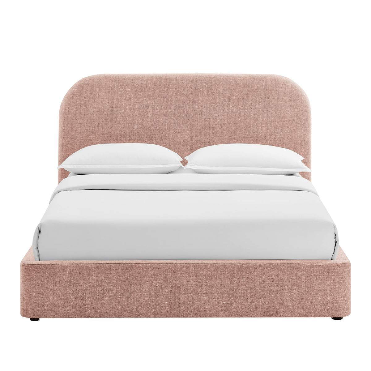 Keynote Full Fabric Upholstered Storage Platform Bed Frame - Blush