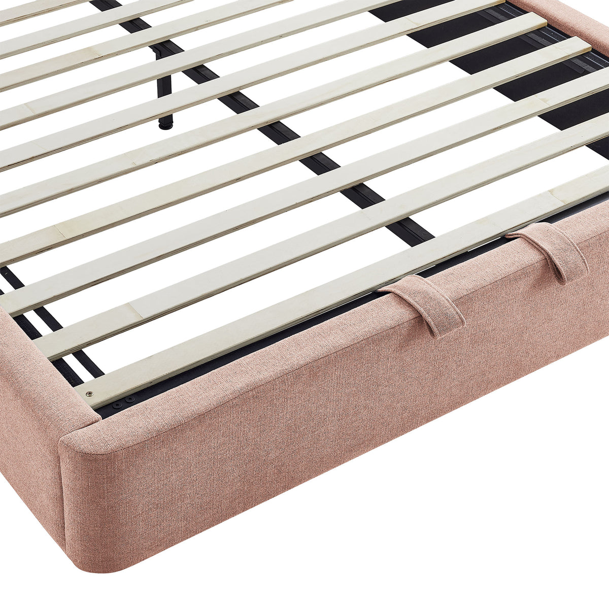 Keynote Full Fabric Upholstered Storage Platform Bed Frame - Blush